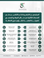 Dear clients, you can apply for the following services through the official website of the Public Authority for Disability Affairs.